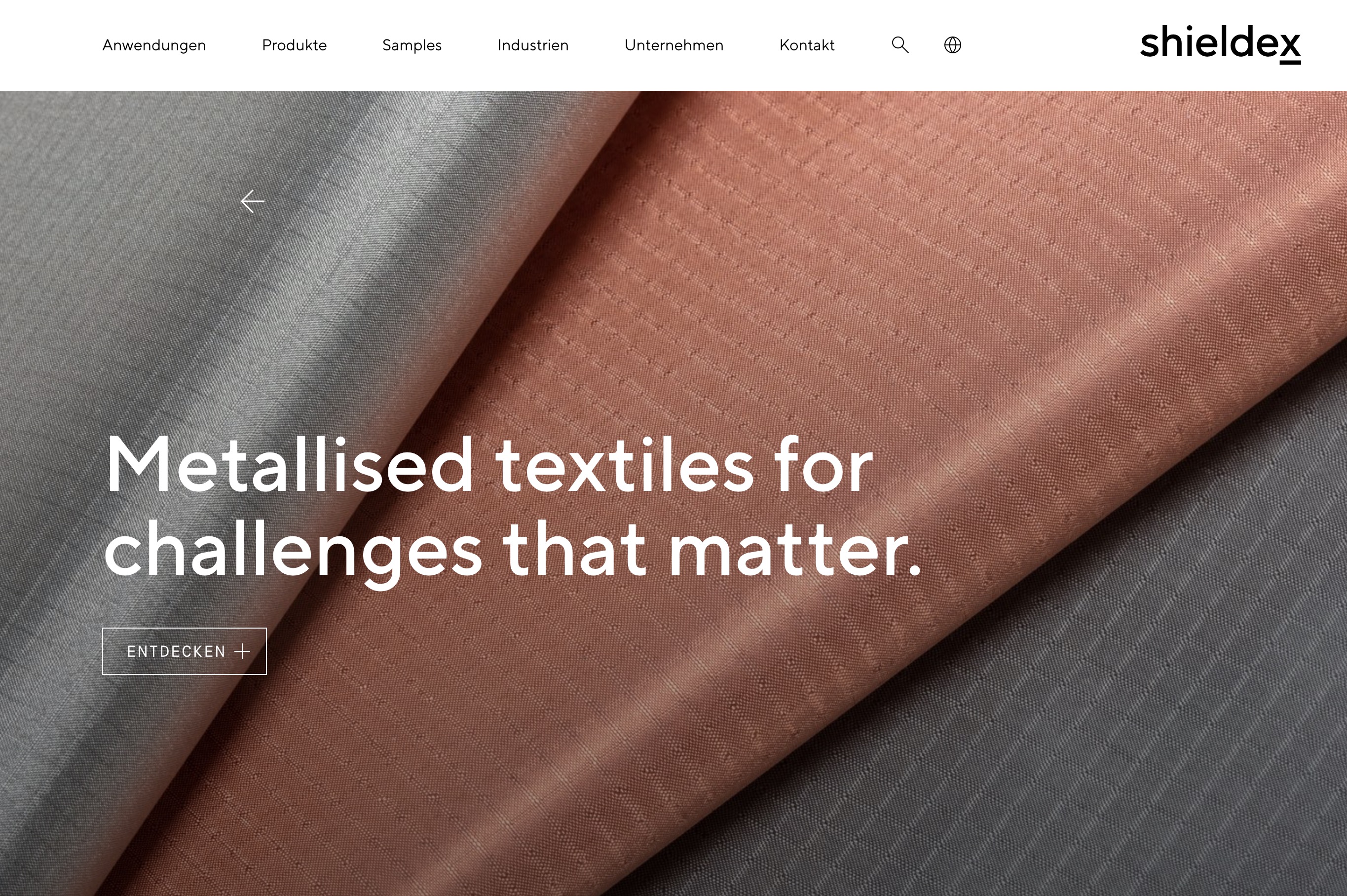 Shieldex - Modern WP website for metallised textiles