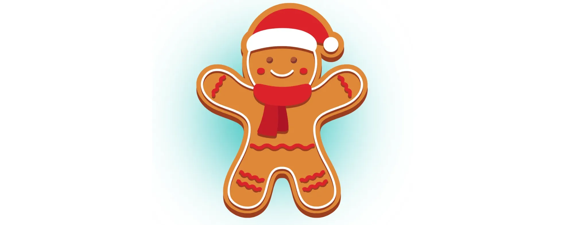 Lebkuchenmann mit Weihnachtsmütze