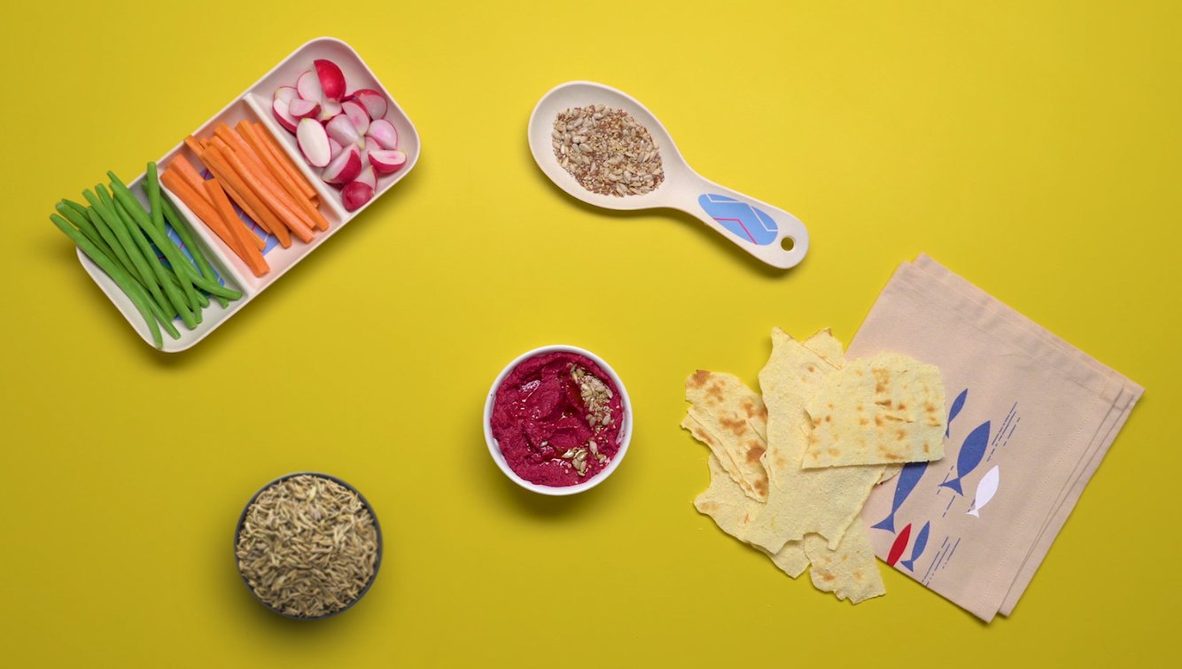 Hummus rosa e pinzimonio