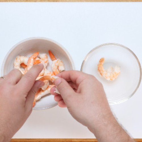 Preparazione Vellutata di zucchine, stracciatella e mazzancolle arrostite 05