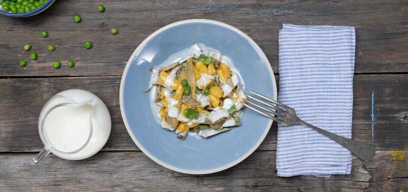 Preparazione Cavatelli allo zafferano con fave carciofi e piselli 13