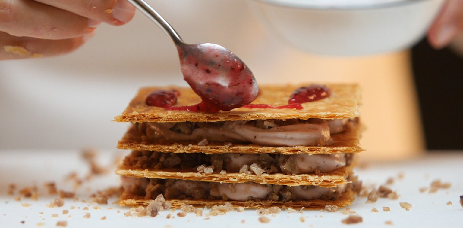 Preparazione Millefoglie vaniglia, fichi e castagne 09