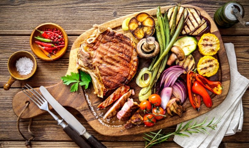 Carne e verdure grigliate