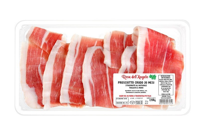 Prosciutto crudo 30 mesi affettato e confezionato