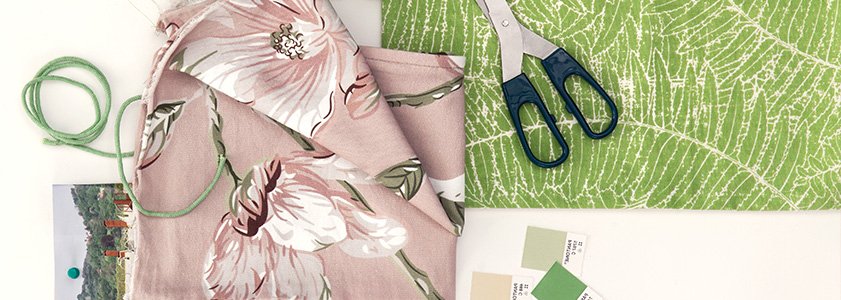 Tessuti forbici e colori