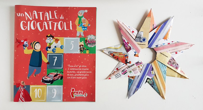 Riciclo creativo Stella di Natale a 9 punte