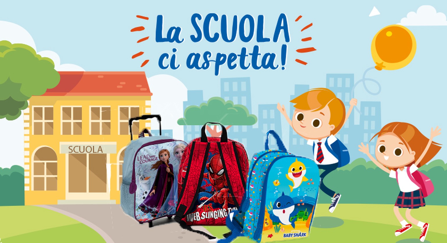 Grafica La scuola ci aspetta - zainetti asilo