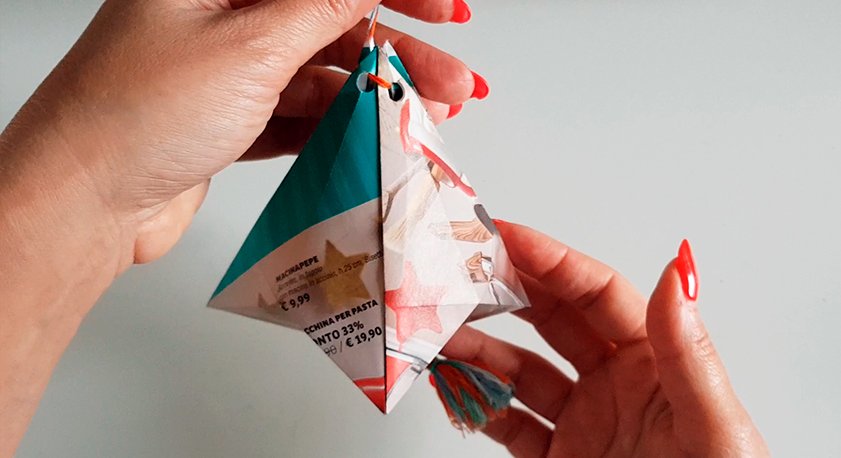 Riciclo creativo Addobbi natalizi con nappina