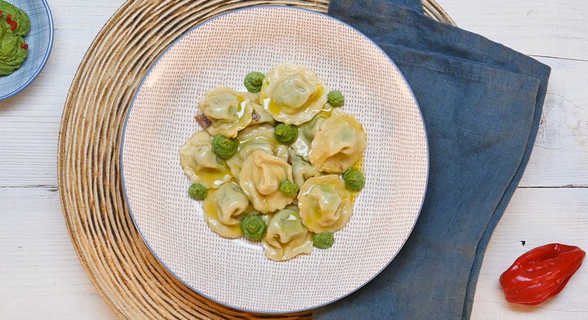 Ravioli broccoli e acciughe