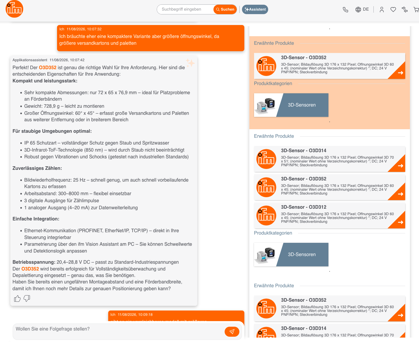 Screenshot 2 ifm Product Advisor
