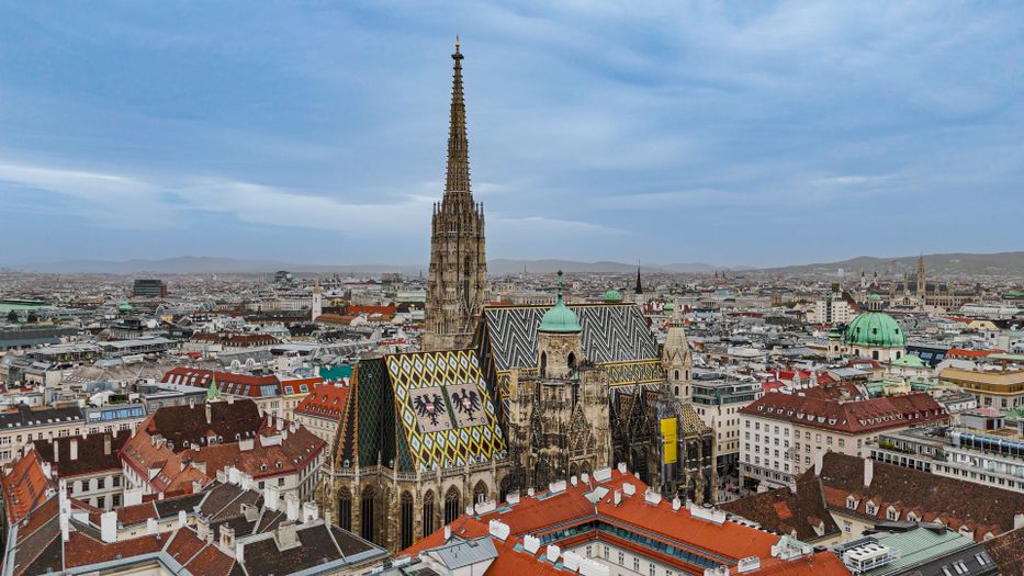 Foto mit Blick über die Stadt Wien