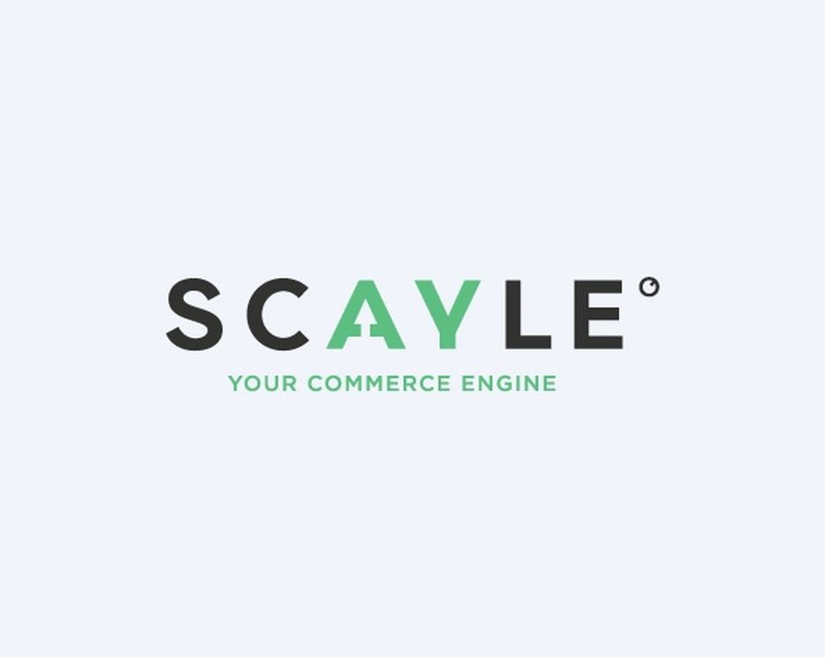 Logo of Scayle featuring SCAYLE in bold letters with YOUR COMMERCE ENGINE below.