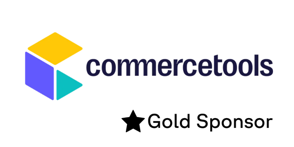 Commercetools logo featuring a stylized letter "C" composed of yellow, purple, and teal geometric shapes next to the company name in dark text.