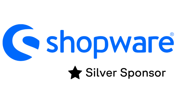Shopware logo with a stylized blue "C" and lowercase blue text reading "shopware" on a transparent background.