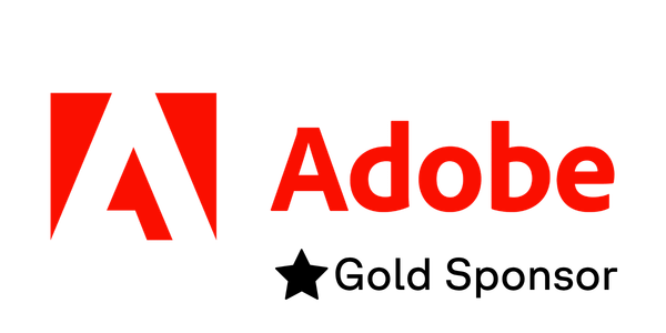 Red Adobe logo featuring a stylized letter 'A' and the word "Adobe" in bold red text.