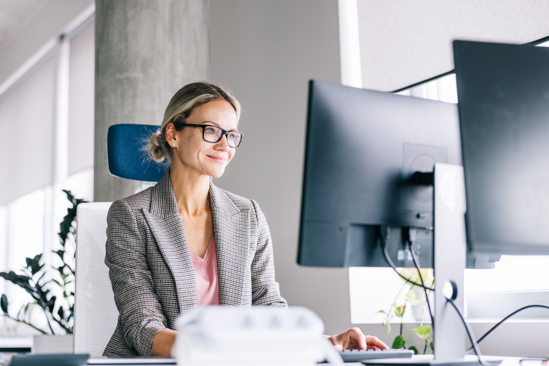 Woman working at computer