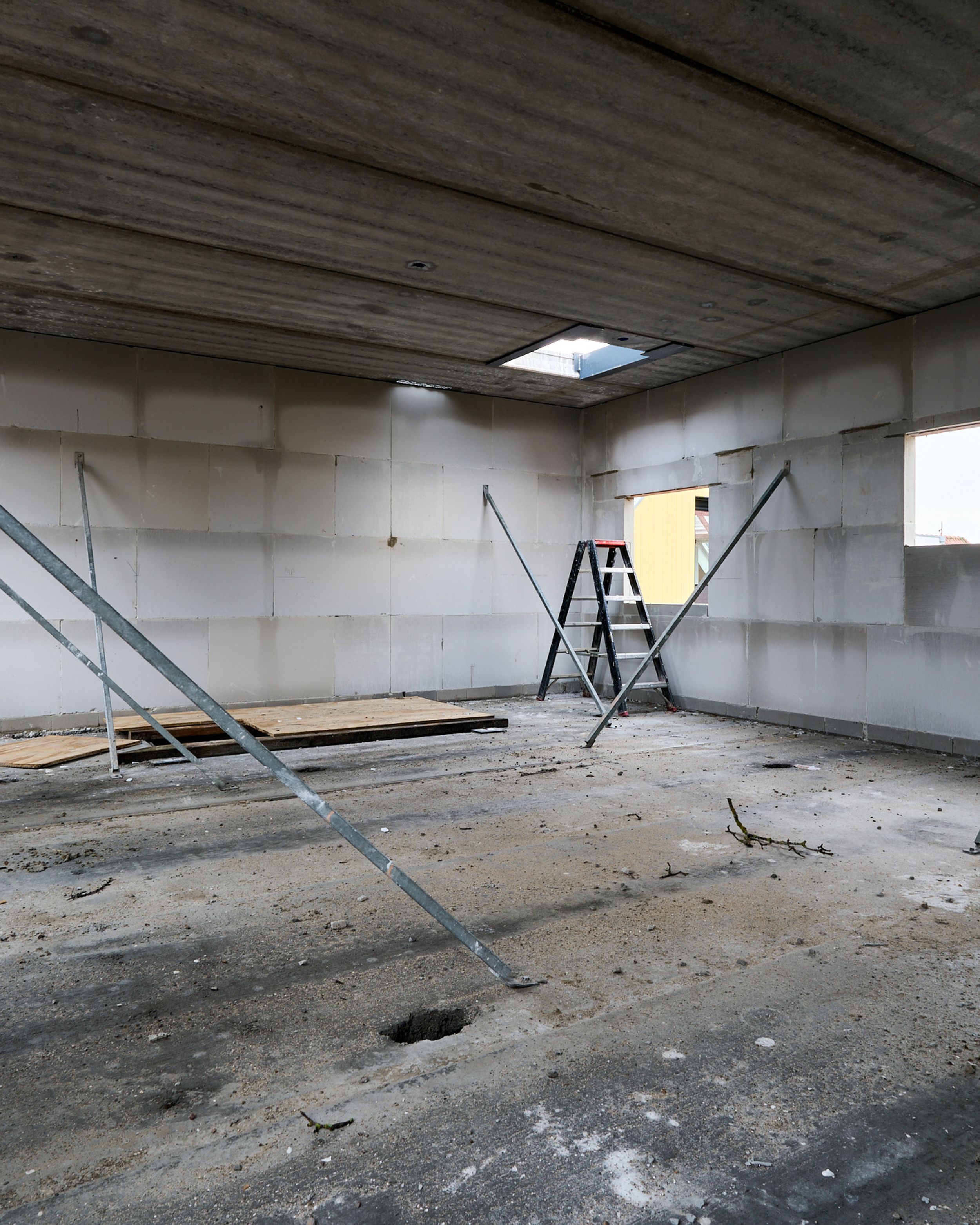 1e verdieping & steigers