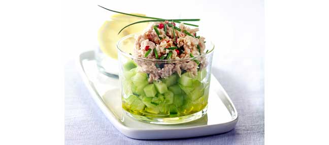 rillettes-de-thon-sur-lit-de-concombre - Mathon