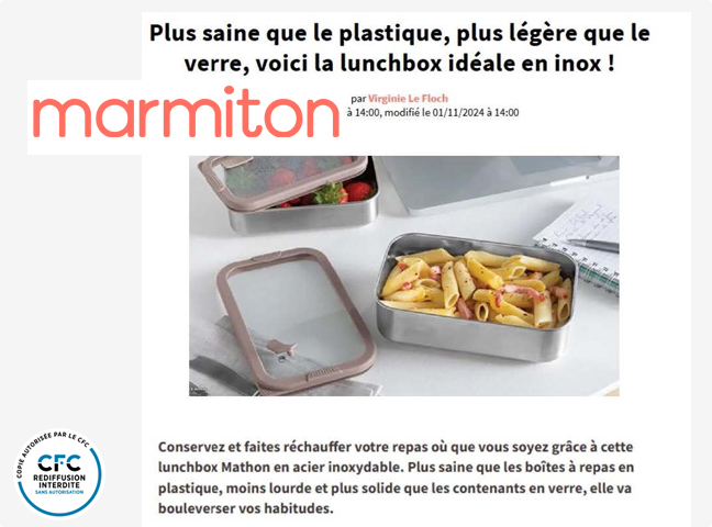 Boite de conservation en inox micro-ondable Mathon: plus saine, moins lourde et plus solide. - Mathon