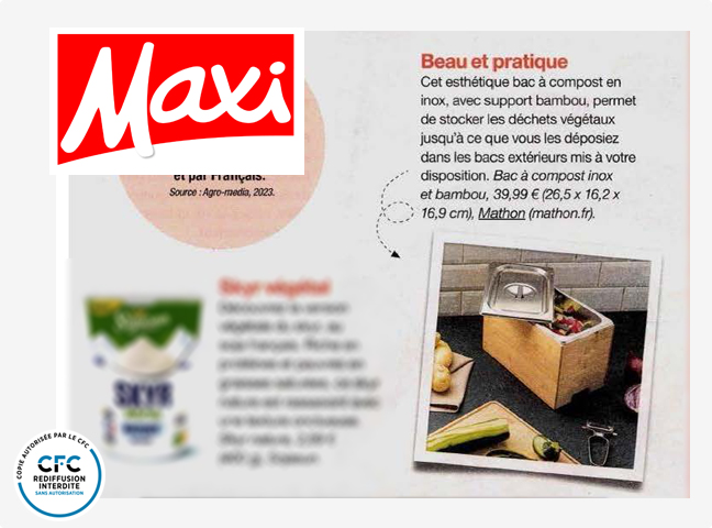 Un bac à compost beau et pratique selon le magazine Maxi. - Mathon