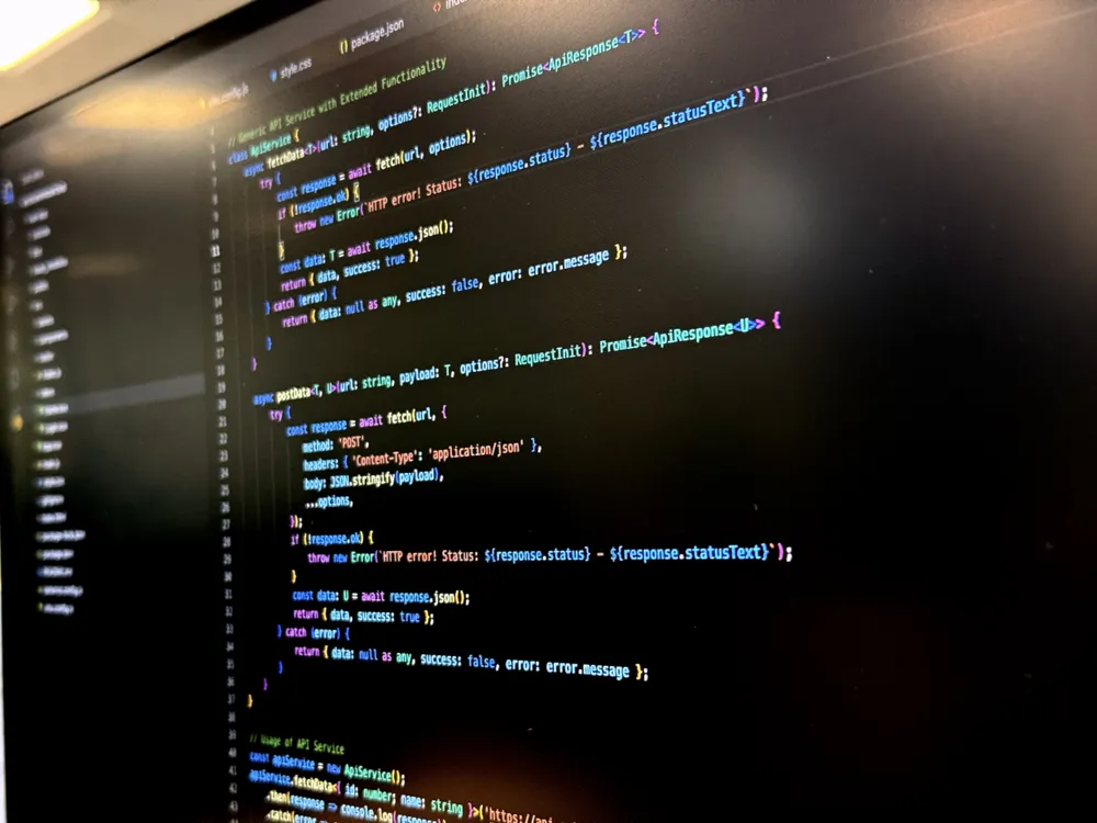 Kildekode på en computerskærm