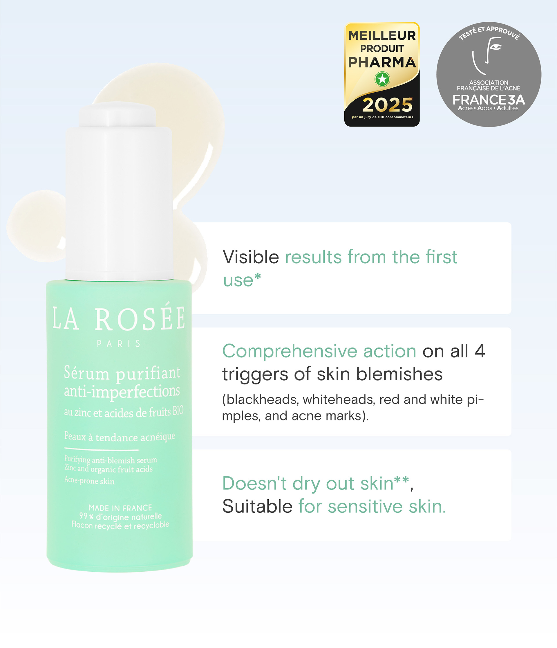 Sérum purifiant anti-imperfections - La Rosée