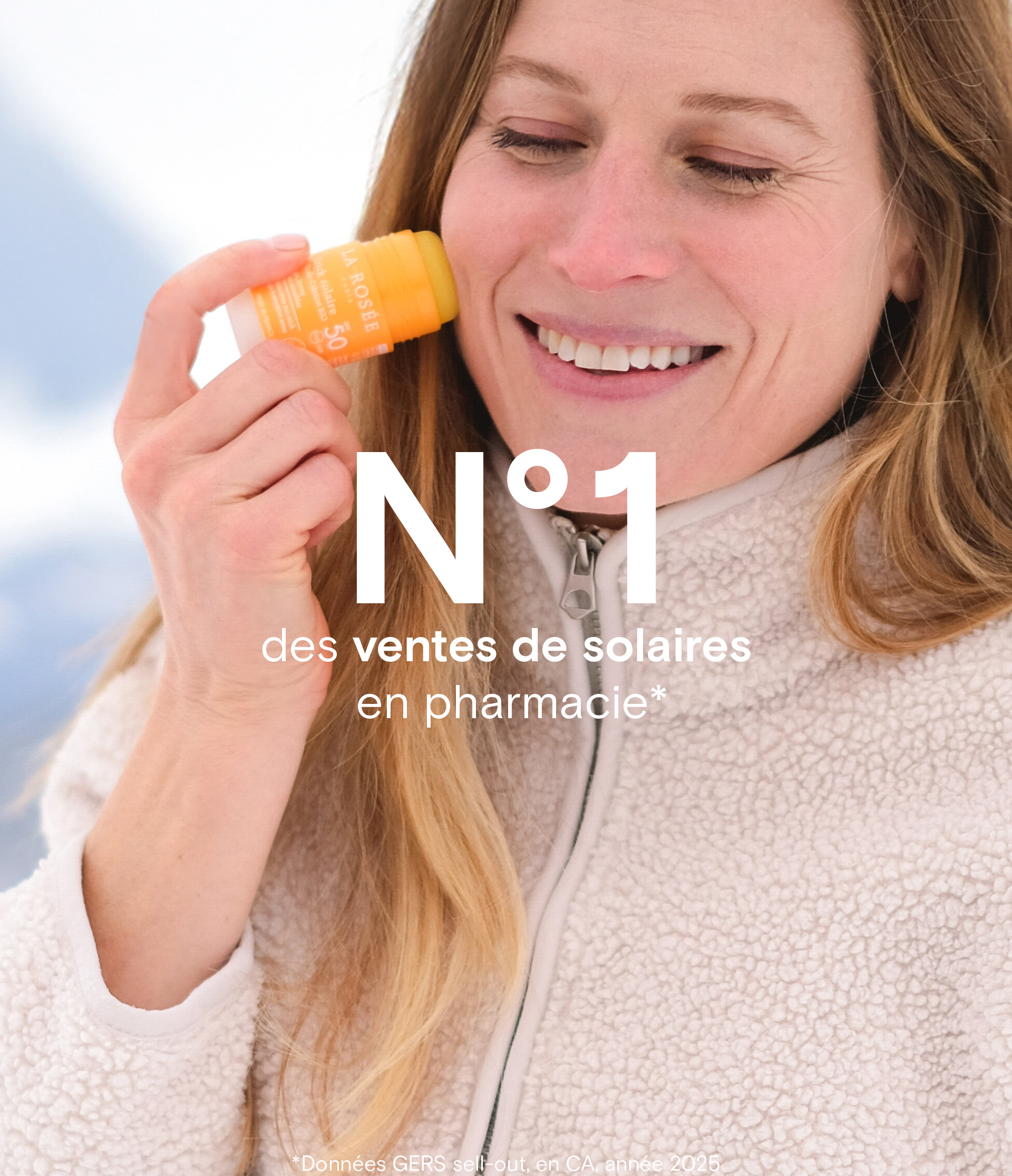 Stick Solaire La Rosée SPF 50+ - 18g, Naturel à L’Abricot BIO - Protection Visage & Corps