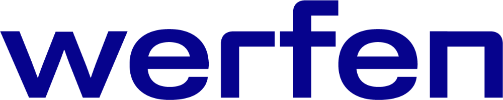 Blue text logo saying "werfen" in lowercase letters on a white background.