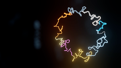 Plasmid strand with different sections highlighted in different colours