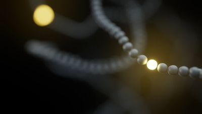 Simple grey transcriptomic strand with one section lit up in pale yellow