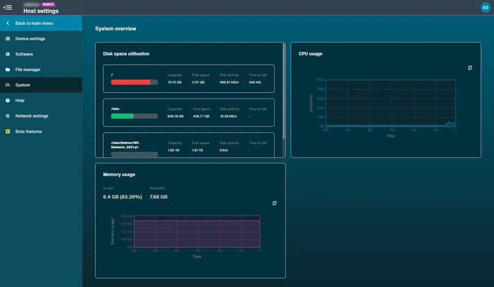 system tab