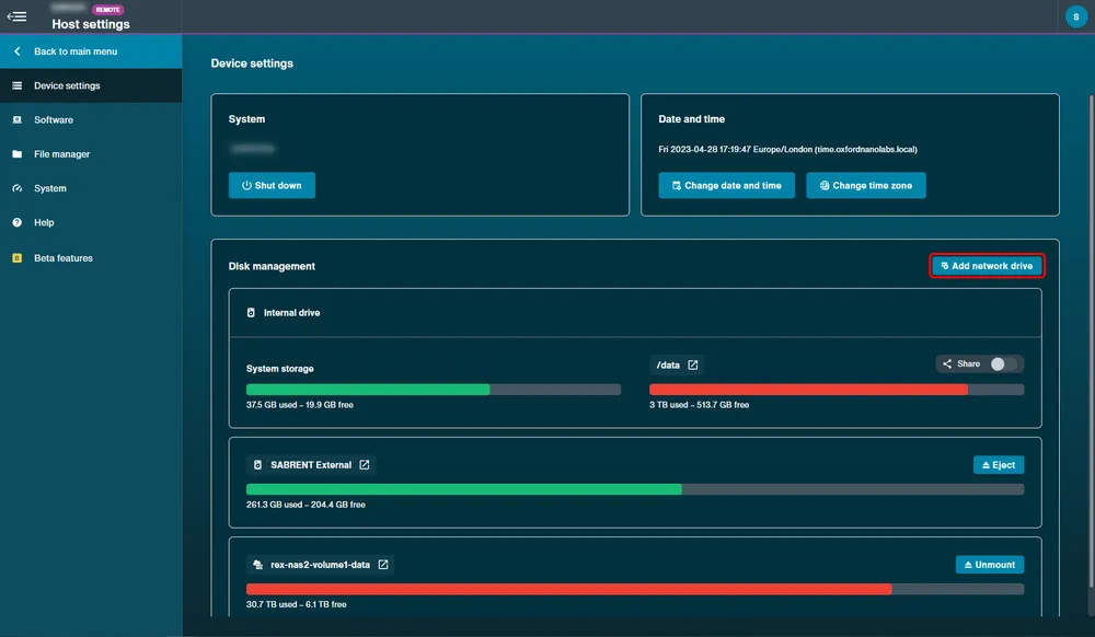 add network drive button