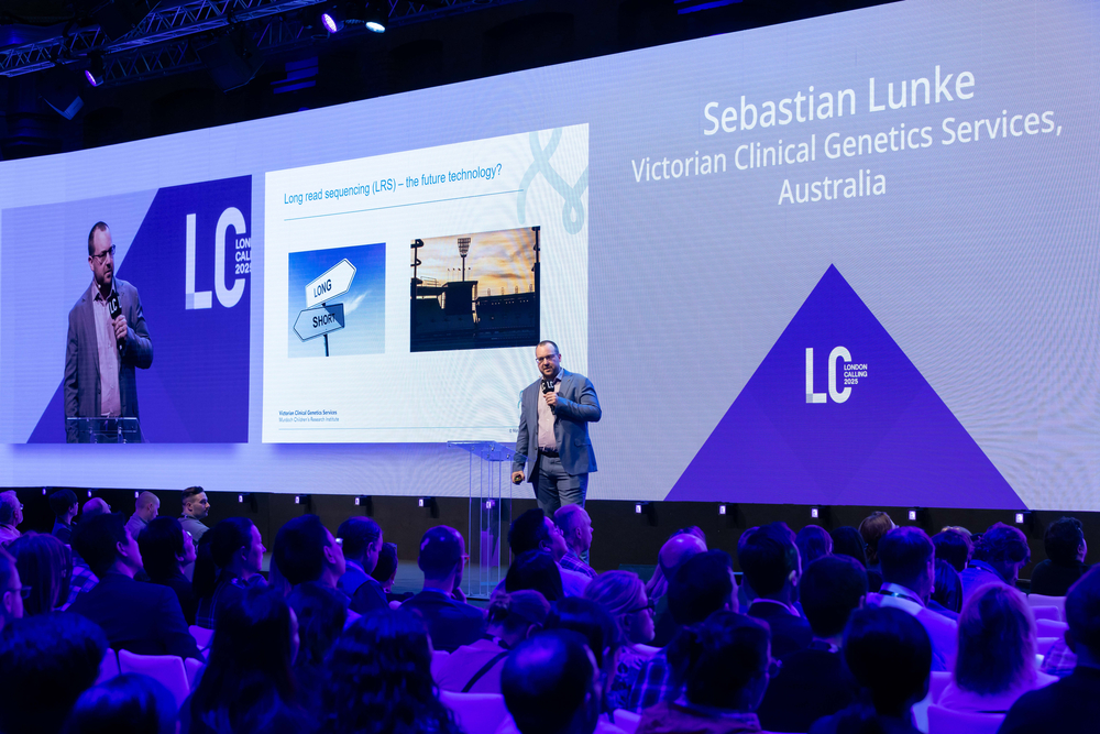 A photo of Sebastian Lunke speaking at London Calling 2025.