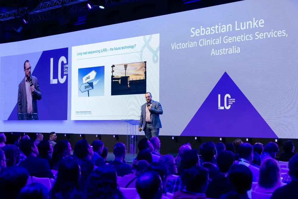 A photo of Sebastian Lunke speaking at London Calling 2025.