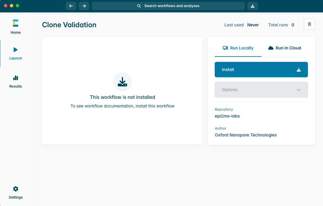 Install Clone Validation workflow Install Clone Validation workflow