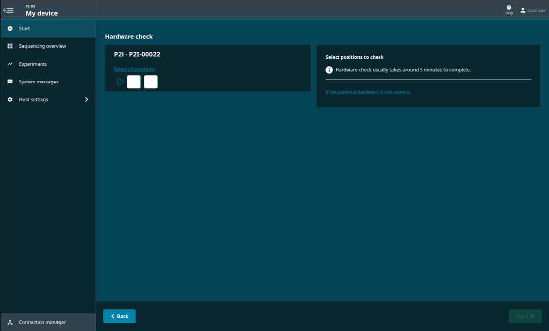 Select positions for hardware check
