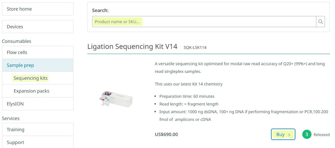 Buy kit on the Store