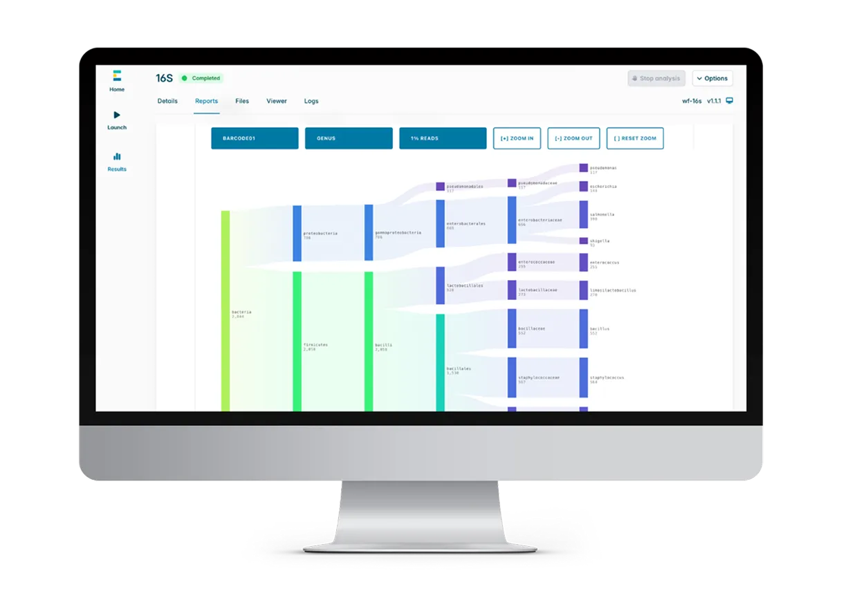 Screenshot of sequencing analysis software
