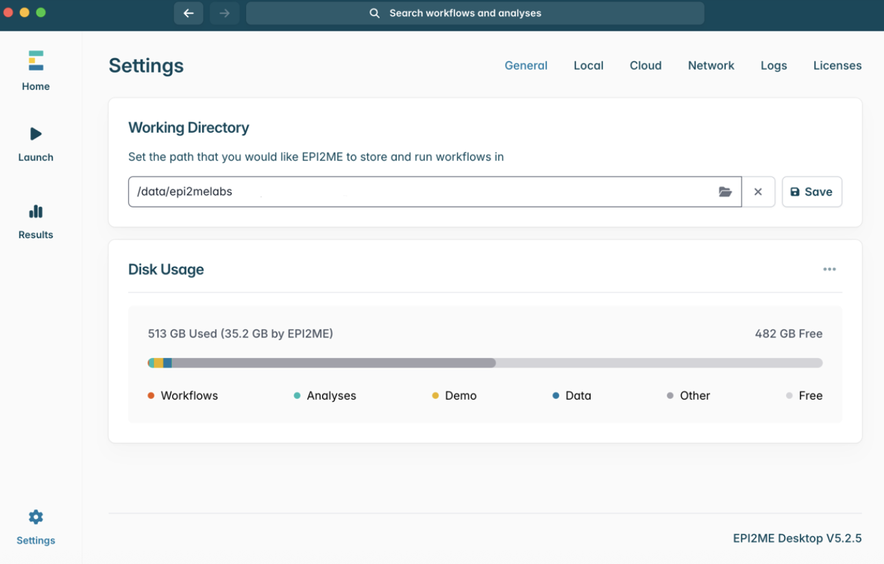 Set the path for the Working Directory