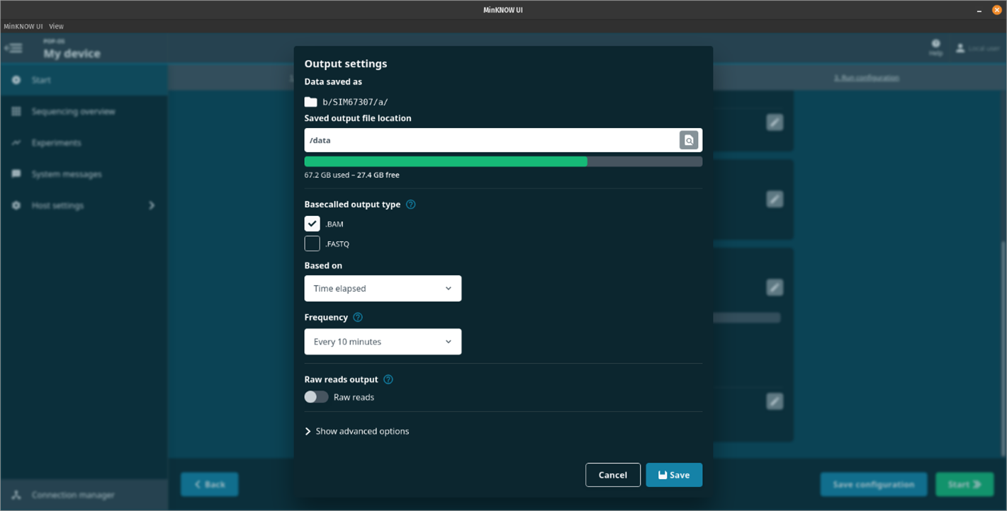 Select output and frequency