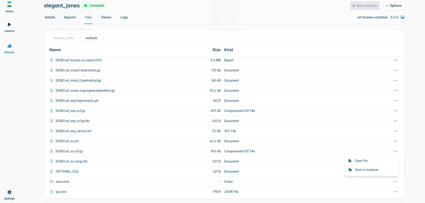 Navigate to files