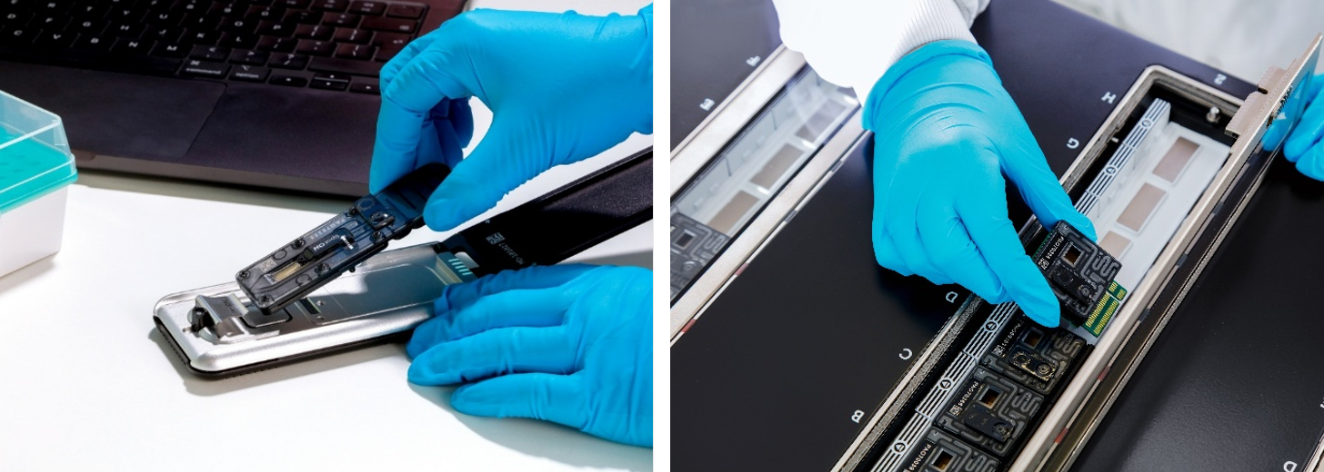 Inserting MinION and PromethION flow cells