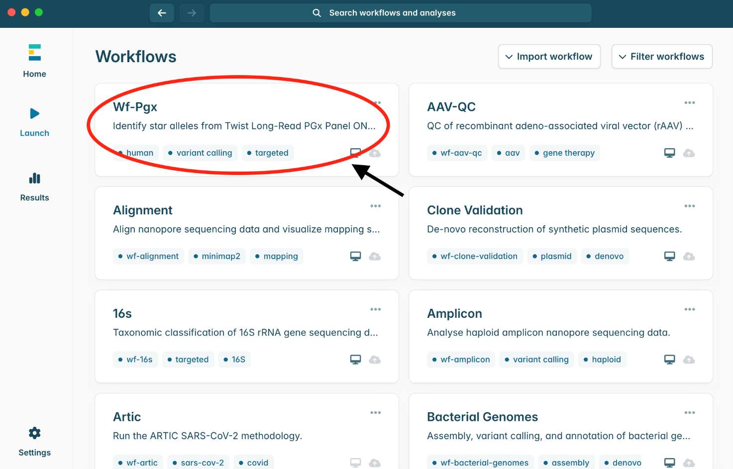 Launch the workflow