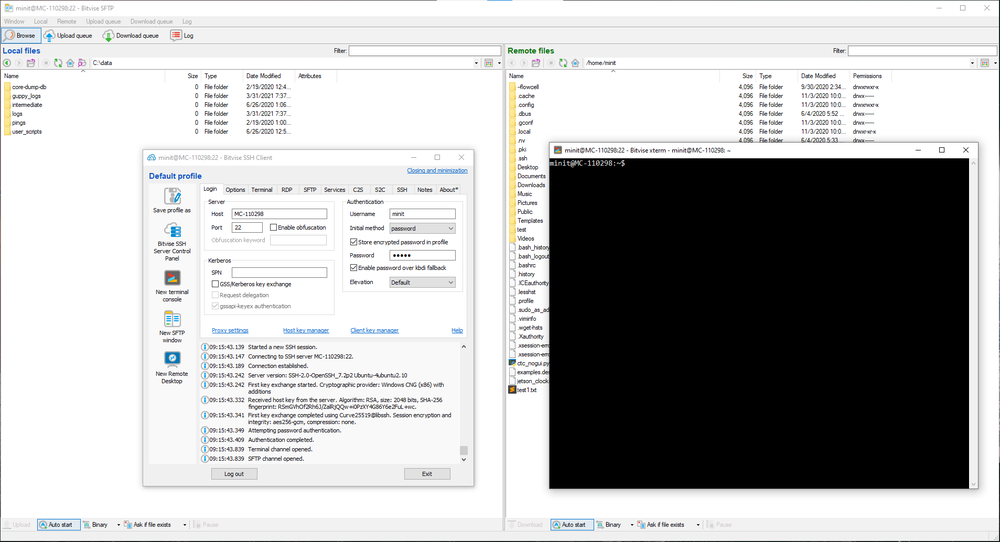 bitvise 3 connection established bitvise 3 connection established