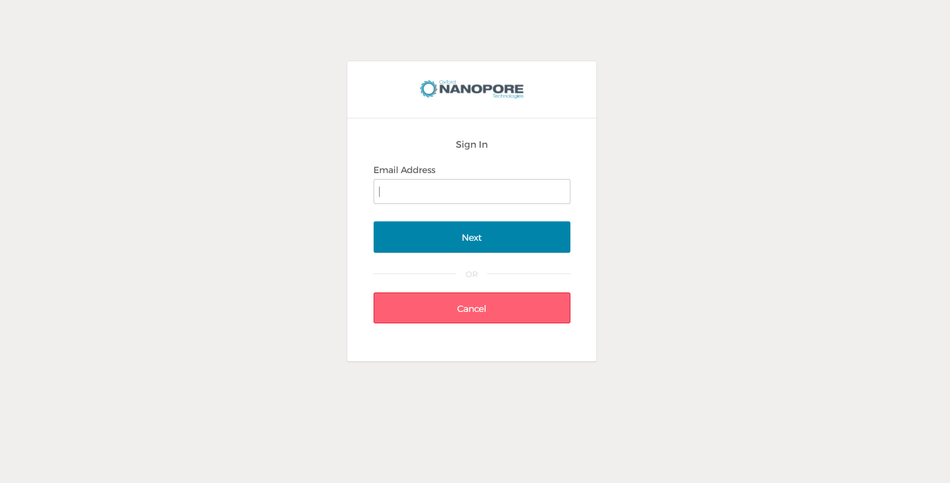 Okta 2 email address login page