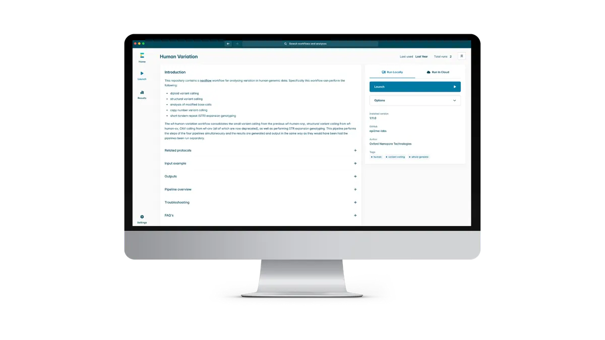 a screenshot of the human variation workflow