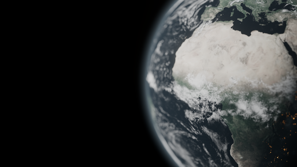 Visualisation of the planet Earth as seen from space