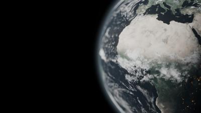 Visualisation of the planet Earth as seen from space