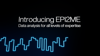 'Introducing EPI2ME' banner with nanopore squiggle
