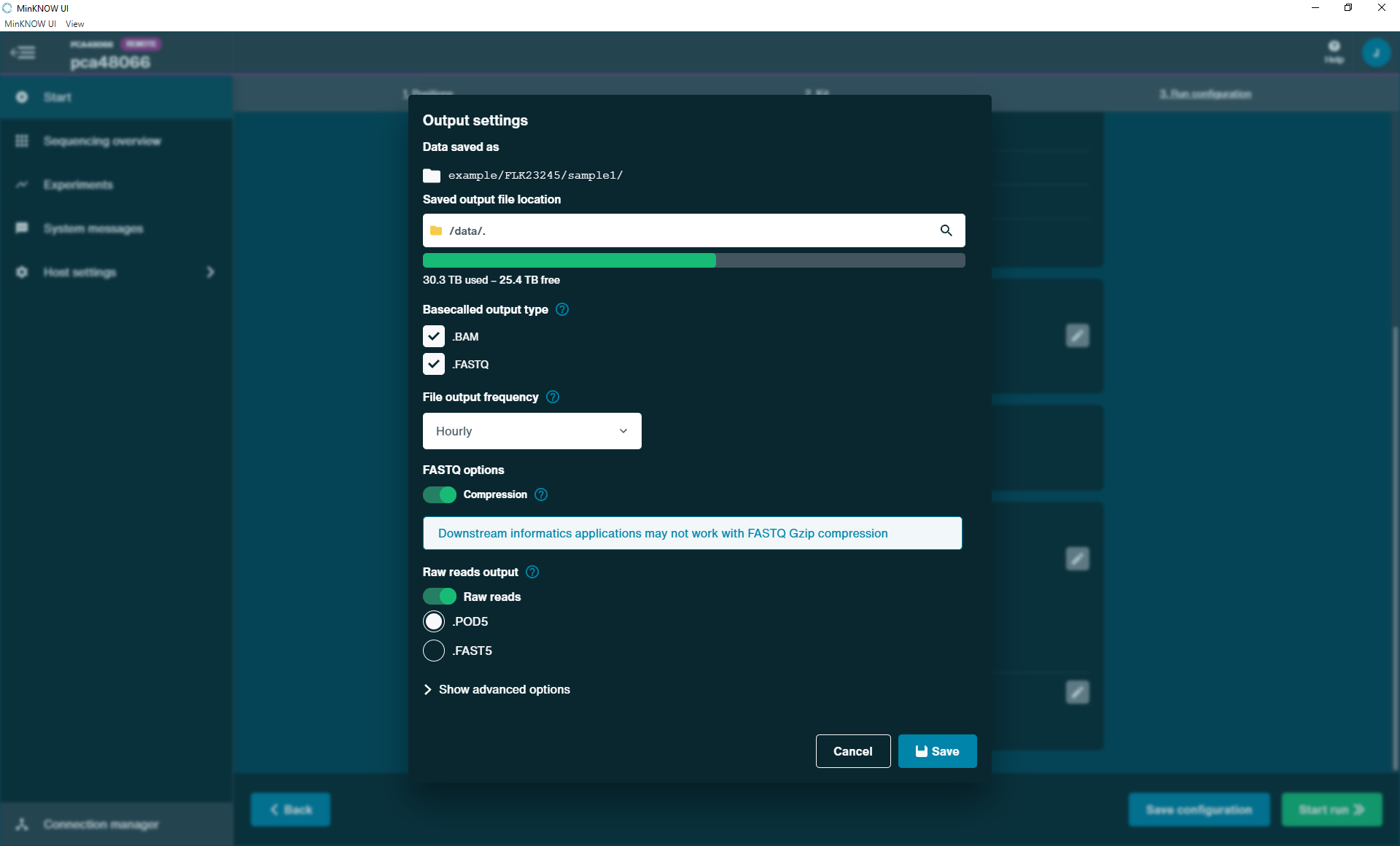 How do I change the directory for the reads folder?